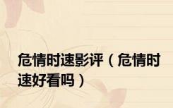 危情时速影评（危情时速好看吗）