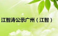 江智涛公示广州（江智）