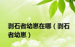 剥石者幼崽在哪（剥石者幼崽）