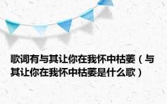 歌词有与其让你在我怀中枯萎（与其让你在我怀中枯萎是什么歌）