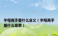 字母高手是什么含义（字母高手是什么意思）