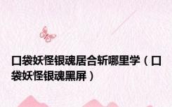 口袋妖怪银魂居合斩哪里学（口袋妖怪银魂黑屏）
