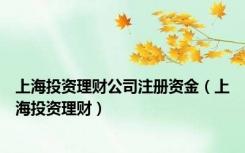 上海投资理财公司注册资金（上海投资理财）