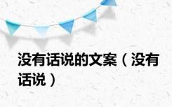 没有话说的文案（没有话说）