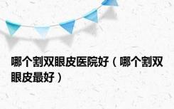 哪个割双眼皮医院好（哪个割双眼皮最好）