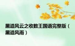 黑道风云之收数王国语完整版（黑道风雨）
