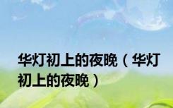 华灯初上的夜晚（华灯初上的夜晚）