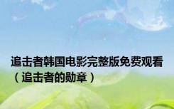 追击者韩国电影完整版免费观看（追击者的勋章）