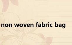 non woven fabric bag