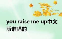 you raise me up中文版谁唱的