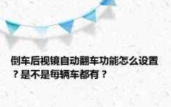 倒车后视镜自动翻车功能怎么设置？是不是每辆车都有？