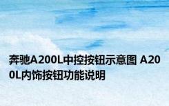 奔驰A200L中控按钮示意图 A200L内饰按钮功能说明
