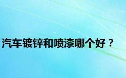 汽车镀锌和喷漆哪个好？