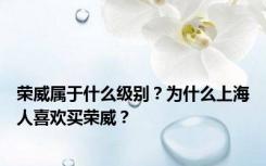 荣威属于什么级别？为什么上海人喜欢买荣威？