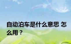 自动泊车是什么意思 怎么用？