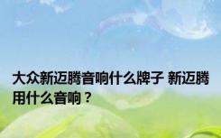 大众新迈腾音响什么牌子 新迈腾用什么音响？