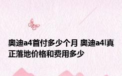 奥迪a4首付多少个月 奥迪a4l真正落地价格和费用多少
