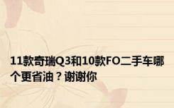 11款奇瑞Q3和10款FO二手车哪个更省油？谢谢你