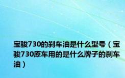 宝骏730的刹车油是什么型号（宝骏730原车用的是什么牌子的刹车油）