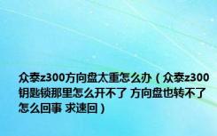 众泰z300方向盘太重怎么办（众泰z300钥匙锁那里怎么开不了 方向盘也转不了 怎么回事 求速回）