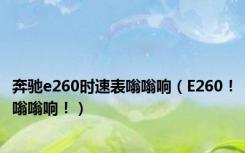 奔驰e260时速表嗡嗡响（E260！嗡嗡响！）