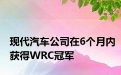 现代汽车公司在6个月内获得WRC冠军