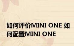 如何评价MINI ONE 如何配置MINI ONE