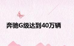 奔驰G级达到40万辆