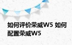 如何评价荣威W5 如何配置荣威W5