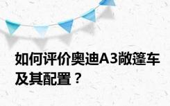 如何评价奥迪A3敞篷车及其配置？