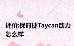 评价:保时捷Taycan动力怎么样