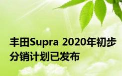 丰田Supra 2020年初步分销计划已发布
