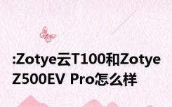 :Zotye云T100和Zotye Z500EV Pro怎么样