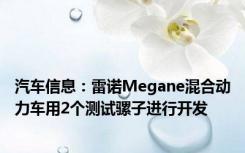 汽车信息：雷诺Megane混合动力车用2个测试骡子进行开发