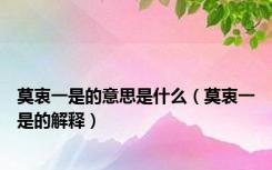 莫衷一是的意思是什么（莫衷一是的解释）