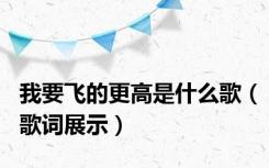 我要飞的更高是什么歌（歌词展示）