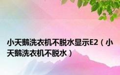 小天鹅洗衣机不脱水显示E2（小天鹅洗衣机不脱水）