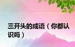 三开头的成语（你都认识吗）