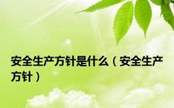 安全生产方针是什么（安全生产方针）