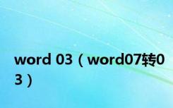 word 03（word07转03）