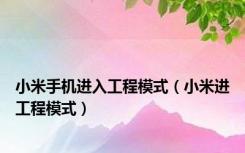 小米手机进入工程模式（小米进工程模式）