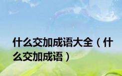 什么交加成语大全（什么交加成语）