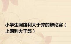 小学生网络利大于弊的辩论赛（上网利大于弊）