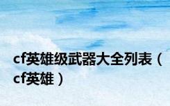 cf英雄级武器大全列表（cf英雄）