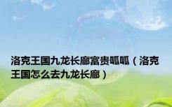 洛克王国九龙长廊富贵呱呱（洛克王国怎么去九龙长廊）