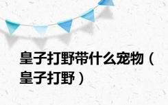 皇子打野带什么宠物（皇子打野）
