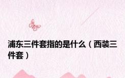 浦东三件套指的是什么（西装三件套）