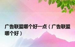 广告联盟哪个好一点（广告联盟哪个好）