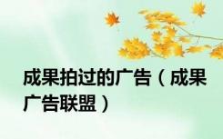 成果拍过的广告（成果广告联盟）