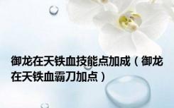 御龙在天铁血技能点加成（御龙在天铁血霸刀加点）